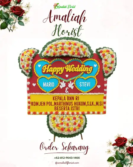 Papan Bunga Pernikahan Morang